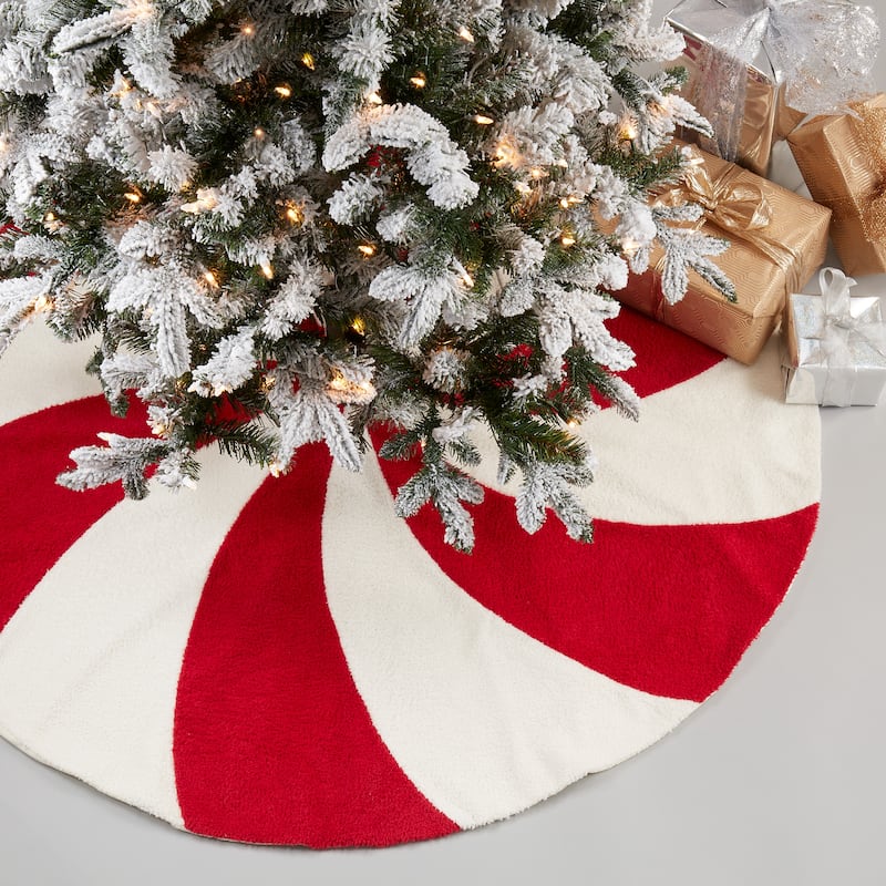 Jolly Holiday Candy Cane Skirt - 72"x72" - Red/White