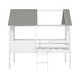 preview thumbnail 8 of 7, Gray+White Twin Playhouse Loft Bed