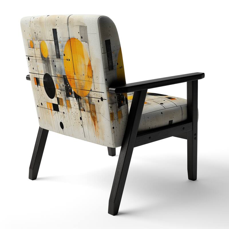 Designart "Geometric Abstraction III" Upholstered Abstract Shapes Accent Chair and Modern & Contemporary Arm Chair