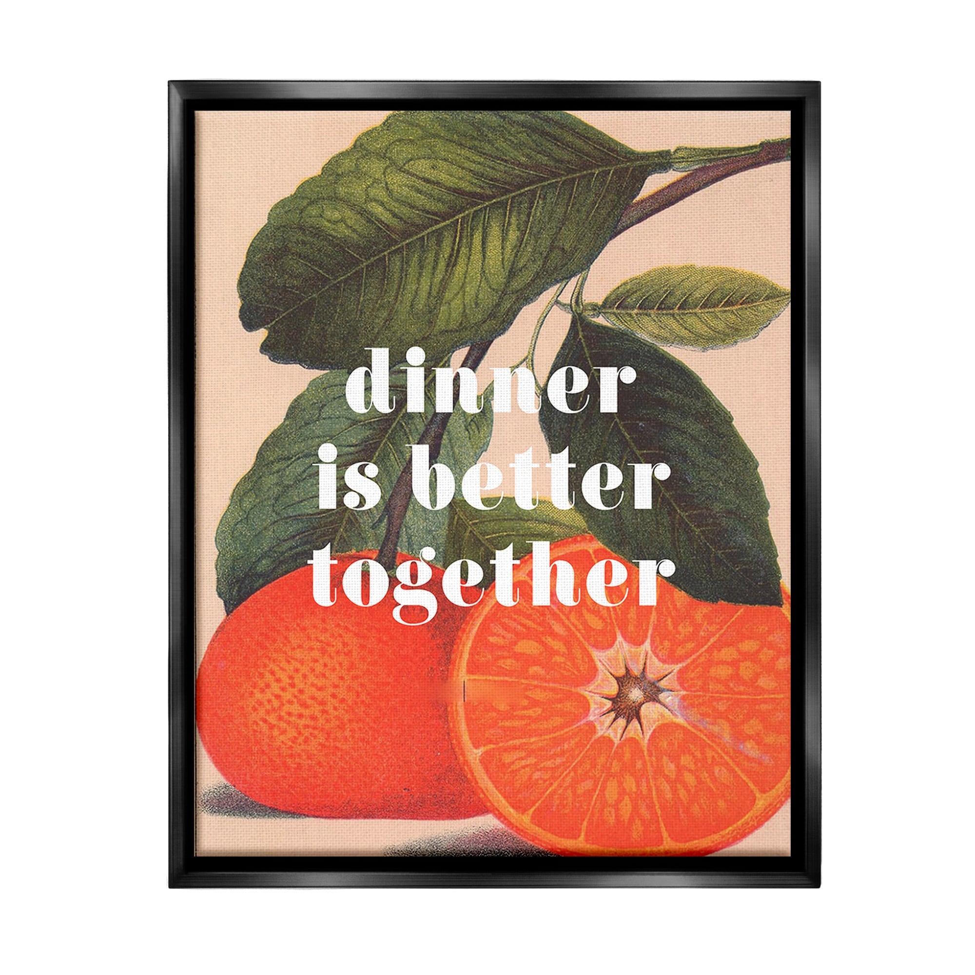 Stupell Dinner Better Together Framed Floater Canvas Wall Art Design By Lil' Rue