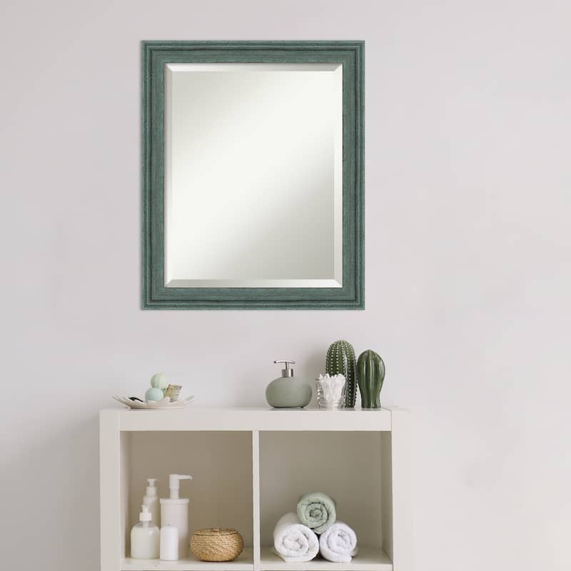 Upcycled Beveled Wood Framed Bathroom Vanity Wall Mirror