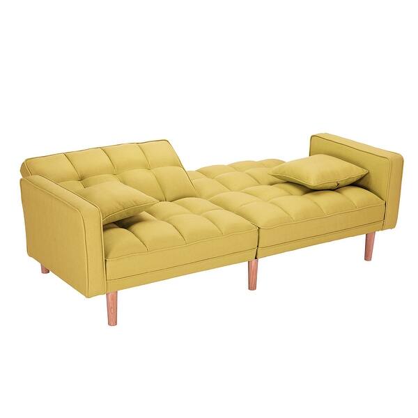 Moda Futon Sofa Bed Sleeper Yellow Linen Fabric Overstock 32662115 ··· futon sofa bed yellow color modern cheap transformable fabric for livingroom furniture home and furniture living room sofa.