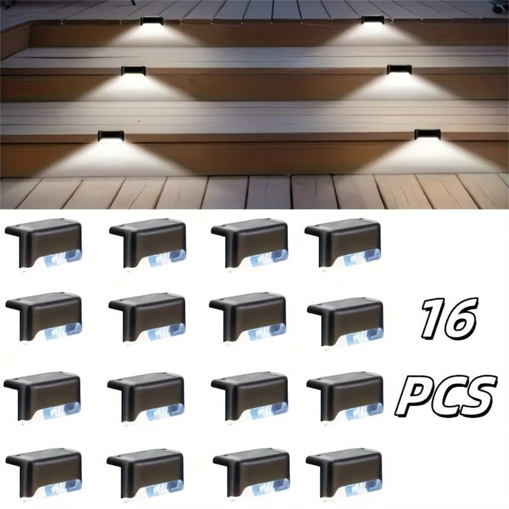 White lights-16PCS Led Solar Deck Light