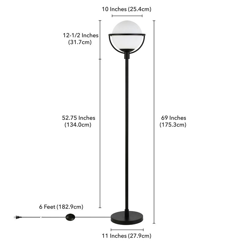 Cieonna Blackened Bronze Globe & Stem Floor Lamp