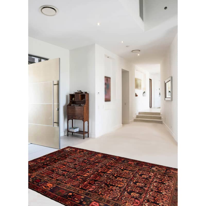ECARPETGALLERY Hand-knotted Andelz Black, Red Wool Rug - 4'3 x 7'0