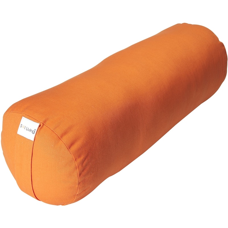 Sol Living Cylindrical Cotton Yoga Bolster - Orange