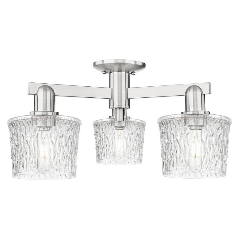 Innovations Lighting 716-3F-11-24 Niagara Semi-Flush Niagara 3 Light - Brushed Satin Nickel / Clear