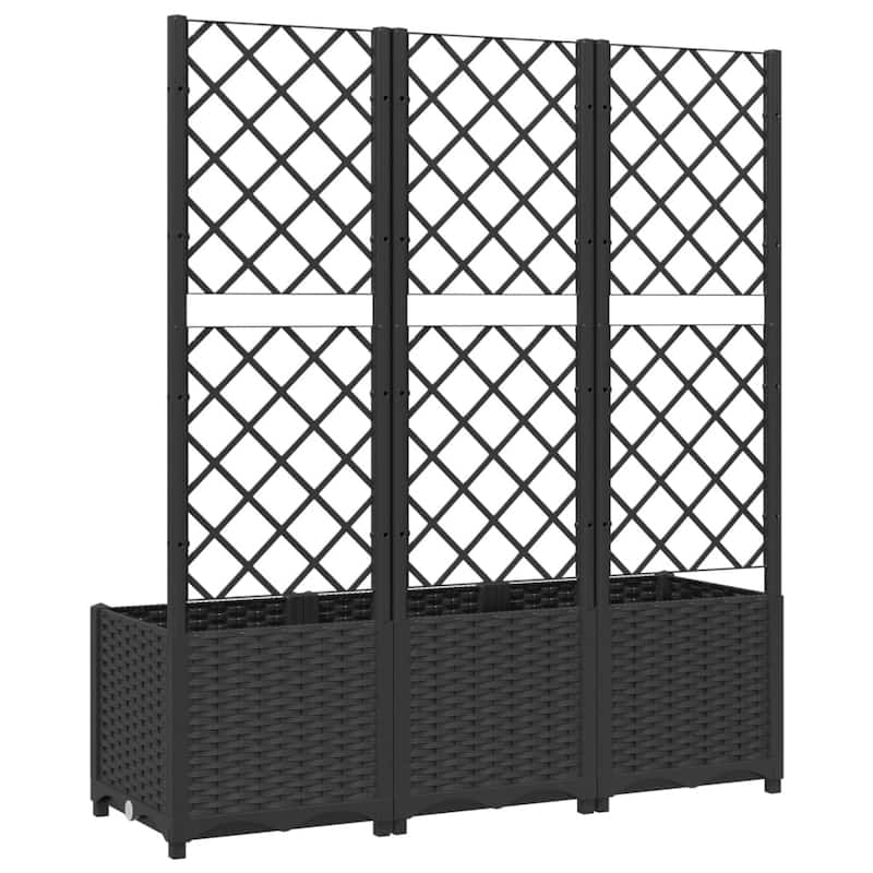 vidaXL Garden Planter with Trellis Plant Pot Flower Box Raised Bed Outdoor PP