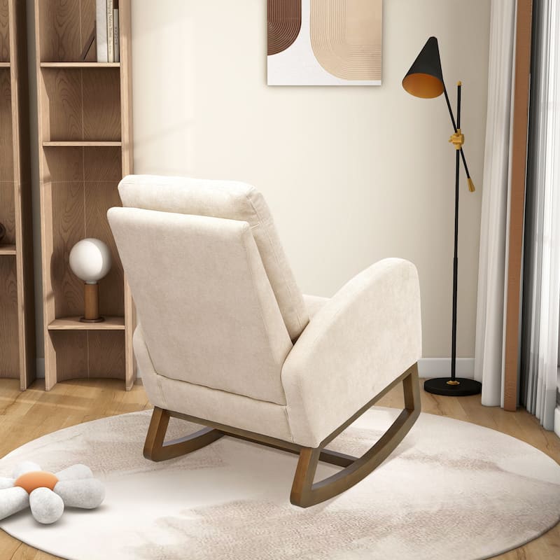 27.2"W Polyester Rocking Chair with Side Pocket