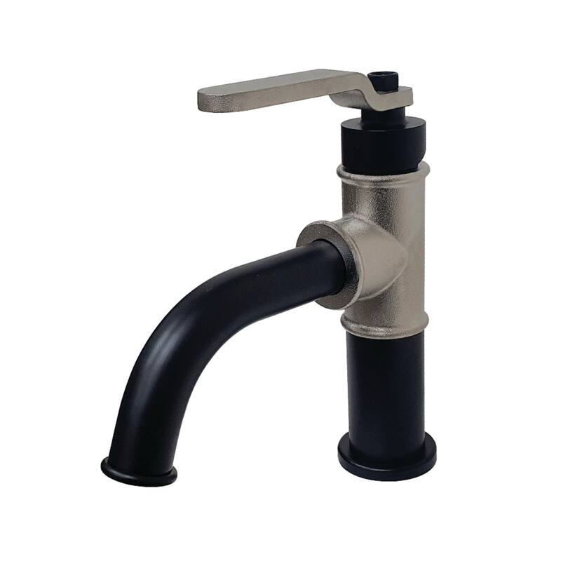 Kingston Brass Whitaker Single-Handle Bathroom Faucet with Push Pop-Up - Matte Black/Brushed Nickel