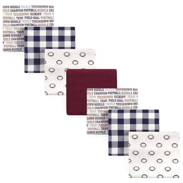slide 1 of 1, Hudson Baby Infant Boy Cotton Flannel Receiving Blankets Bundle, Football, One Size - Football - One Size One Size - Football