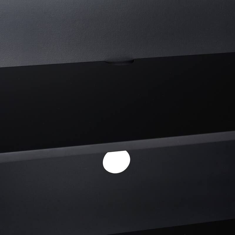 Retro Buffet Cabinet 4-Door Fluted Sideboard Cabinet with Adjustable Shelves, for Dining Room, Kitchen and Living Room