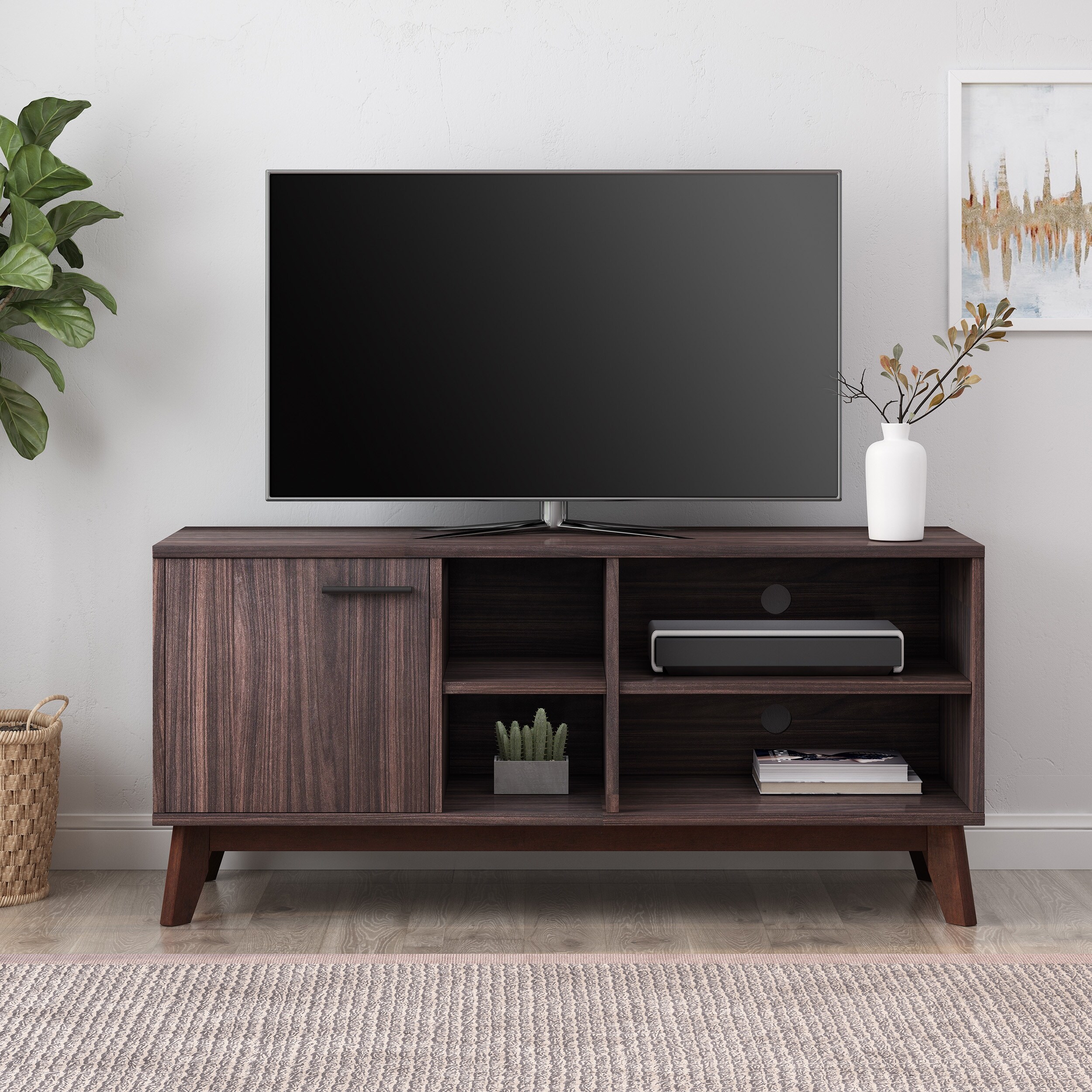Amarah mid century modern wood tv cheap stand by christopher knight home
