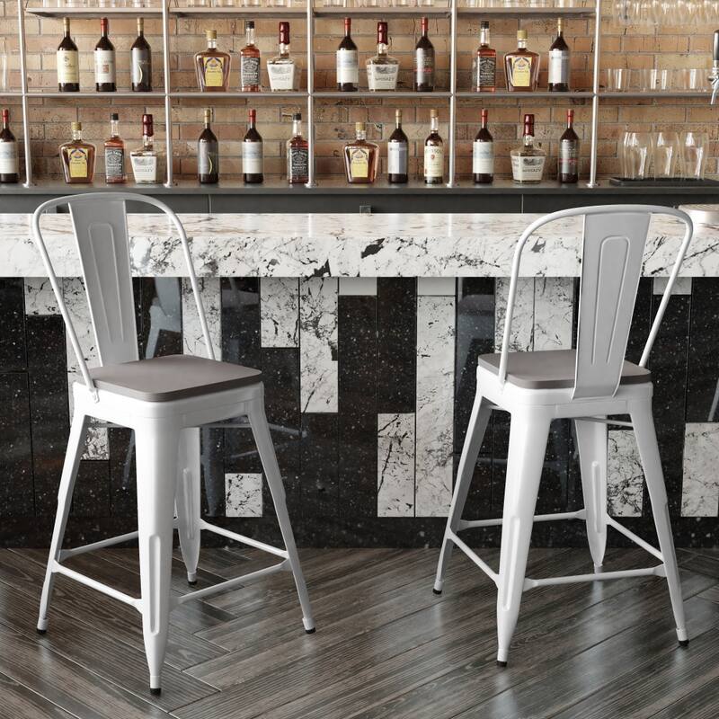 All-Weather Commercial Counter Stool with Removable Back & Poly Resin Seat