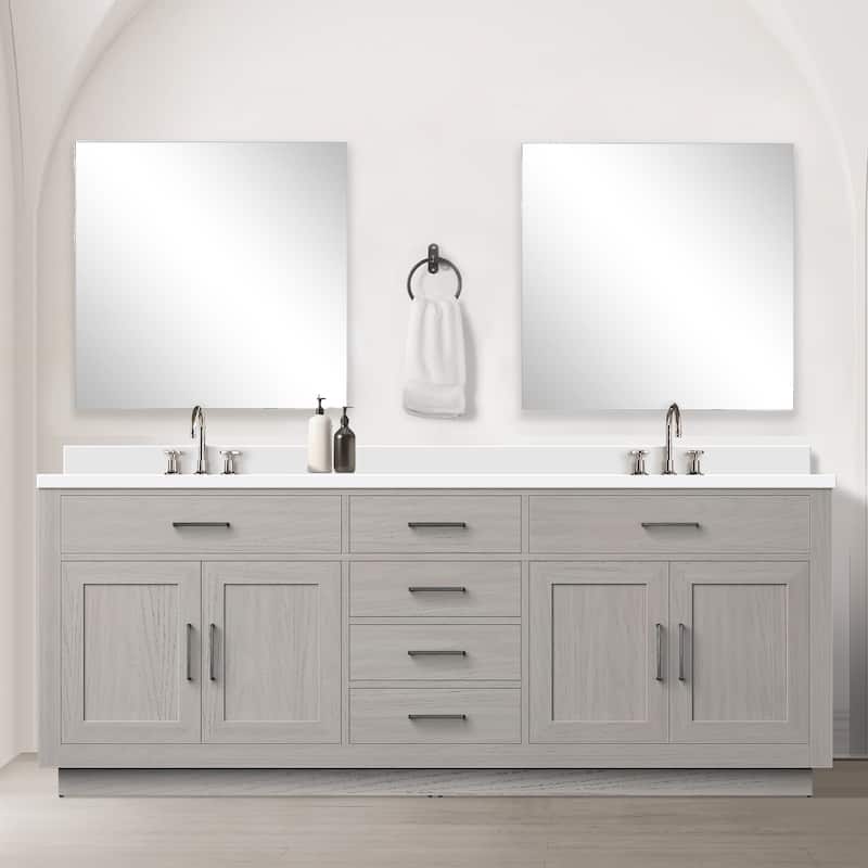 Abbey Bath Vanity with Cultured Marble Top, Sink, Mirror and Faucet
