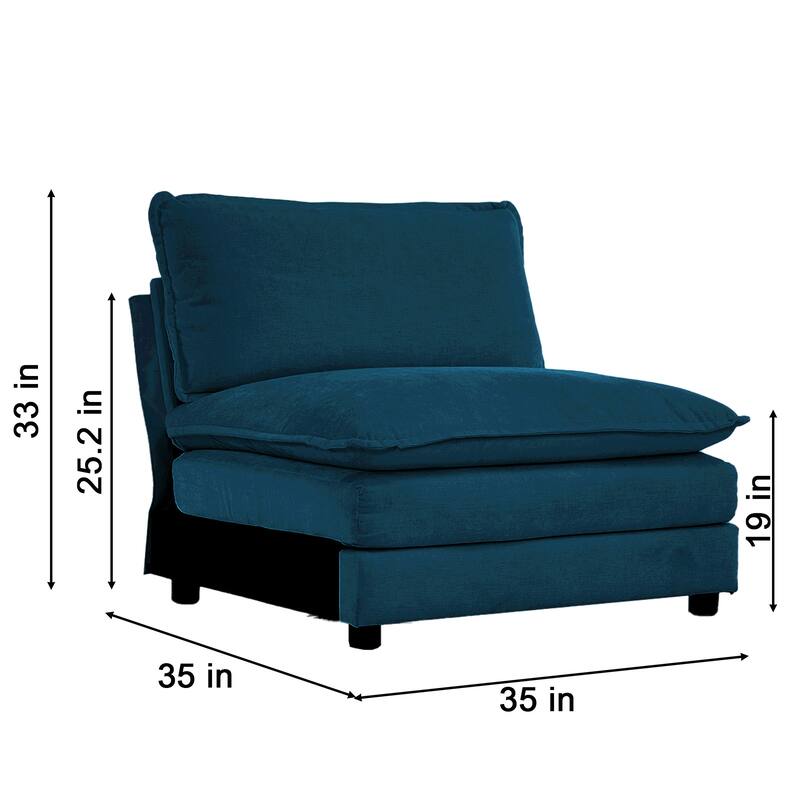 Cloud Chenille Upholstered Modular Sectional Sofa with DIY Combination Design