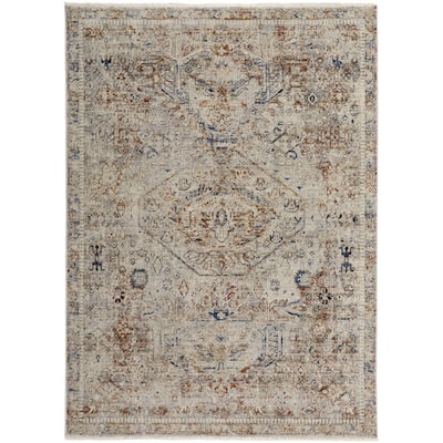 Togi Power Loomed Distressed Floral with Fringe Area Rug By HomeRoots - 2' x 3'