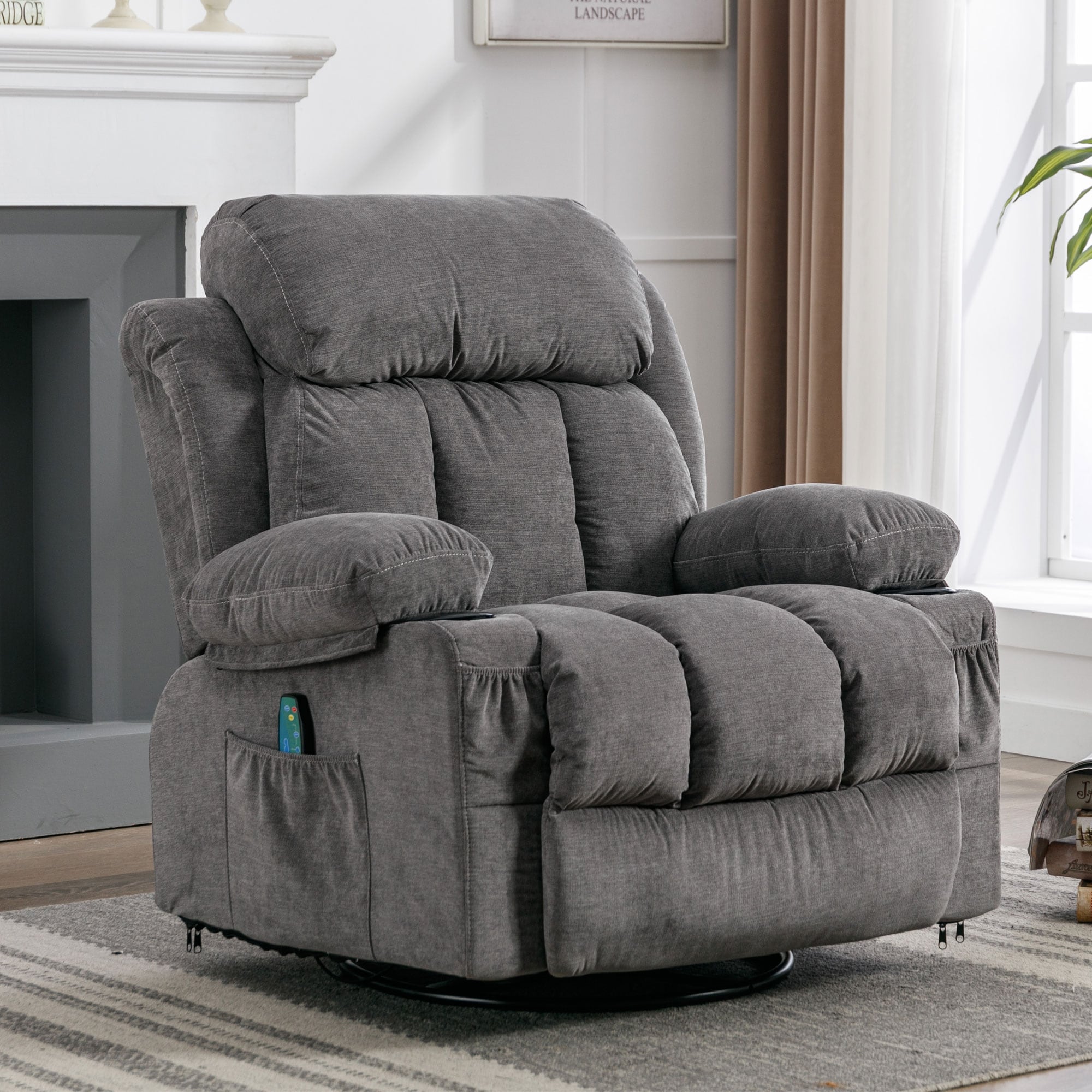 Massaging recliner online couch
