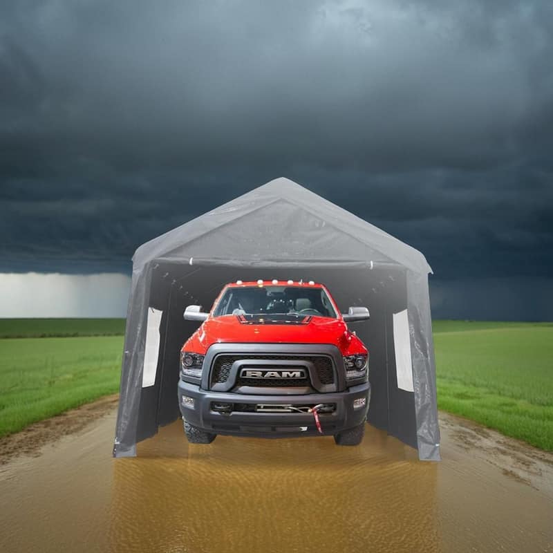 10X20 Heavy Duty Grey Canopy Carport