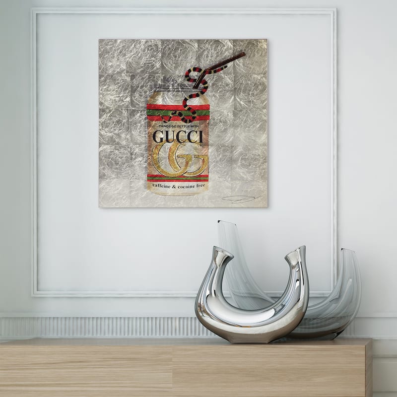 Fashion Drinks Reverse Printed Tempered Glass with Silver Leaf