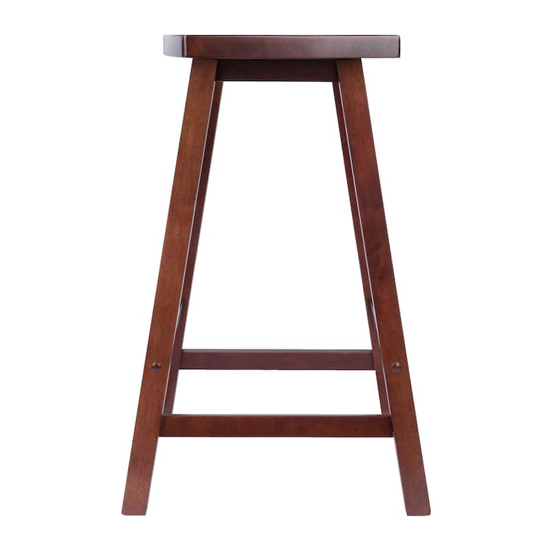 Katashi Fan Shape Counter Stool, Walnut - 23.7"H x 19.6"W x 14.4"D