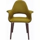 preview thumbnail 17 of 27, Retro Upholstered Dining Armchair w/ Walnut Legs Green