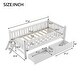 preview thumbnail 3 of 10, White Solid Wood Platform Bed with Guardrail and 2 Drawers,Twin Size Kids Bed