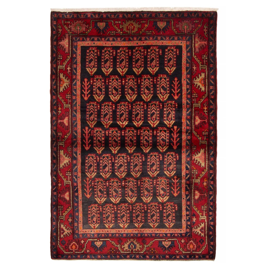 ECARPETGALLERY Hand-knotted Andelz Navy Wool Rug - 4'5 x 6'7