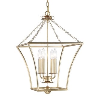 Broche 4 Light Antique Gold Lantern - 16'' W x 22.5'' H