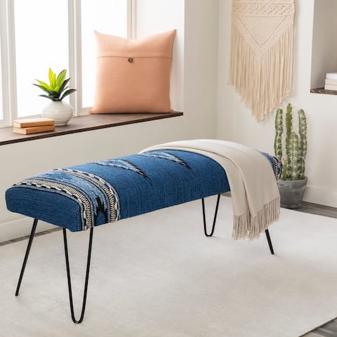 Avril Modern Southwestern Upholstered Bench - 18"H x 48"W x 16"D