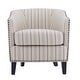 preview thumbnail 2 of 3, Roomfitters Striped Barrel Accent Chair with Nailhead Trim and Cushioned Seat, Upholstered Armchair, Beige, Blue Stripe