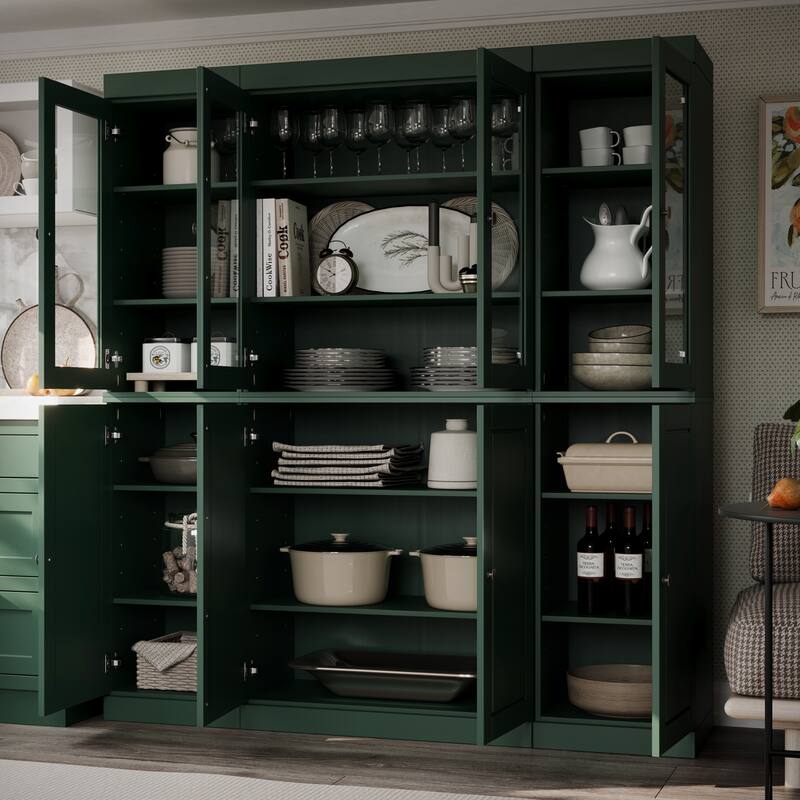 Palace Imports 100% Solid Wood 65" Kitchen China Pantry Cabinet - 65" x 71.5"