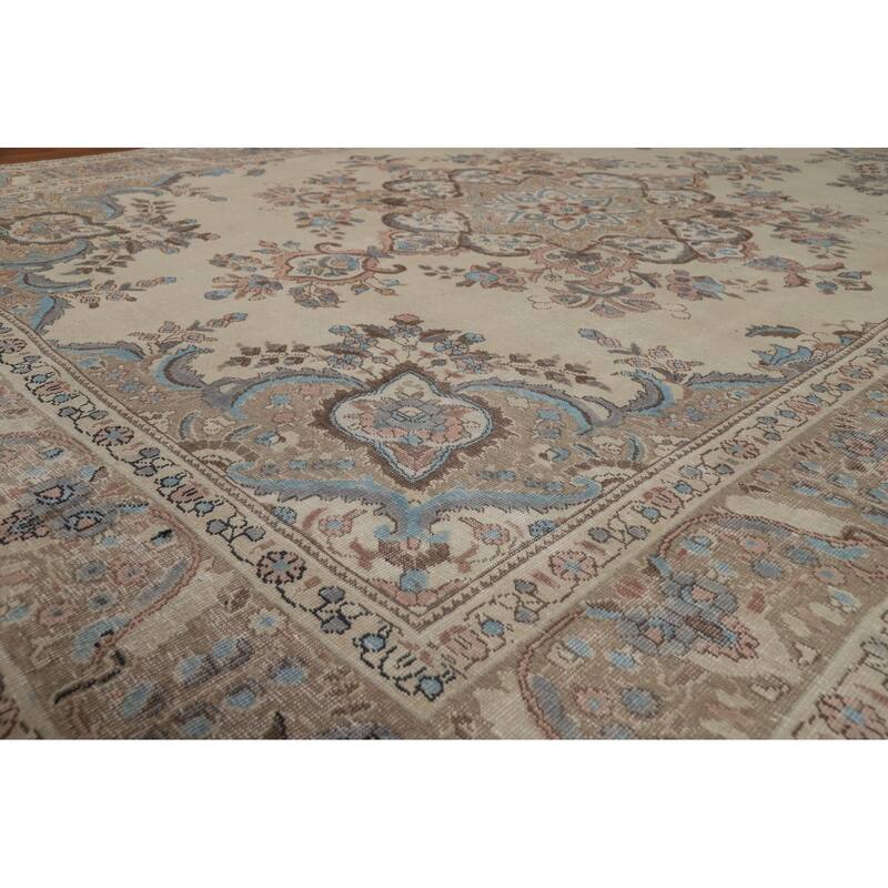 Medallion Tabriz Persian Area Rug Floral Handmade Wool Carpet - 8'0"x 11'3"