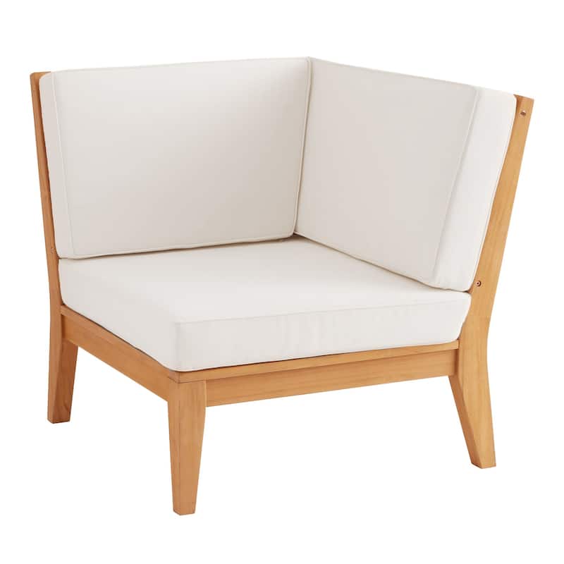 Searle Outdoor Natural Solid Teak Corner Chair