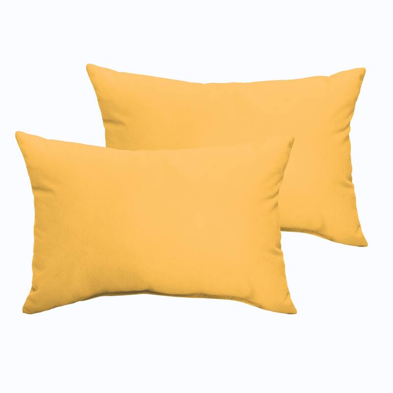 Sorra Home Sloane Butter Yellow Indoor/ Outdoor Knife Edge Pillow Set - 12 in x 24 in