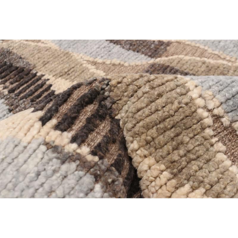 ECARPETGALLERY Hand-knotted Tangier Brown Wool Rug - 5'0 x 7'10