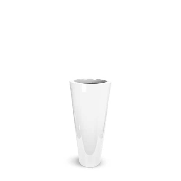 slide 2 of 8, Lux Moderna Fiberglass Pot Cone White 28"H