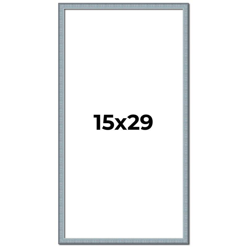 15x29 Frame Rustic Sky Blue Solid Wood Picture Frame | 0.75 Inch