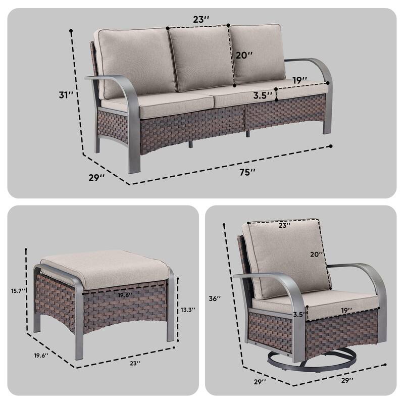 Outdoor PE Wicker Patio Furniture Set