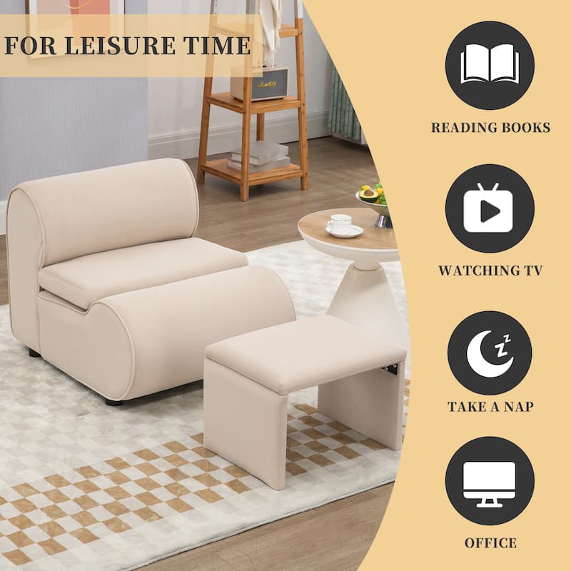 Upholstered Tufted Living Room Chair Textured velvet Fabric Accent Chair with Metal Stand