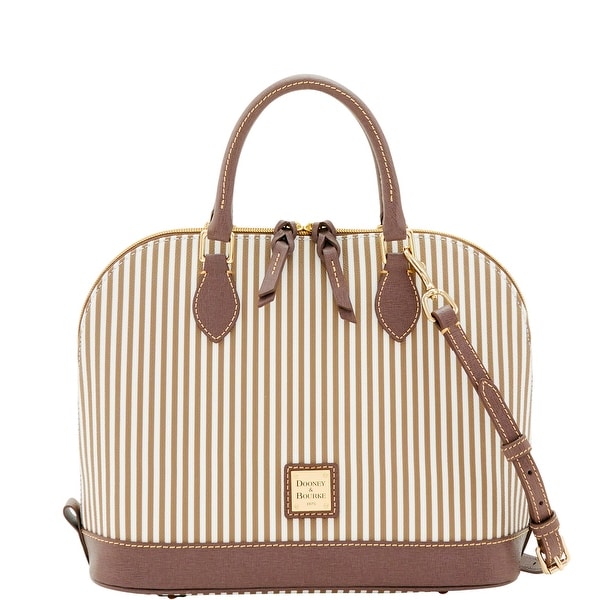 Dooney & Bourke DB Stripe Zip Zip Satchel (Introduced by Dooney & Bourke at $228 in Jun 2017) - Taupe