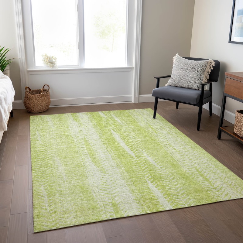 Machine Washable Indoor/ Outdoor Chantille Modern Imprints Rug - Aloe - 8' x 10'