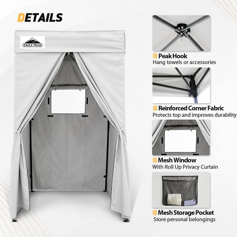 EAGLE PEAK Flex Compact 4x4 Pop-up Canopy Changing Room, Portable Privacy Dressing Room