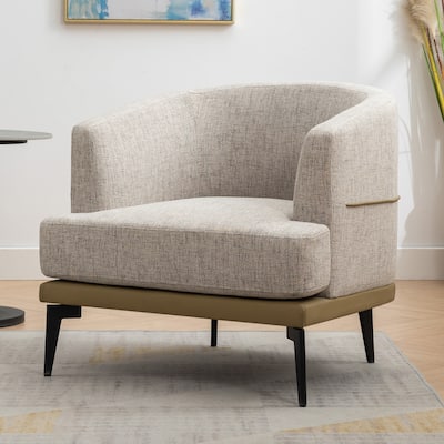 Mustard 28.9" Two-tone Barrel Chair
