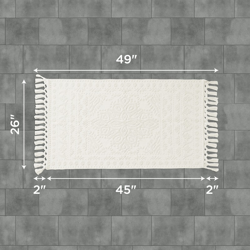 French Connection Nellore Fringe Cotton Bath Rug