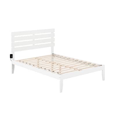 Full Bed with USB - Vintage Visions Loft Style Bed Frame, Solid Wood, Easy Assembly