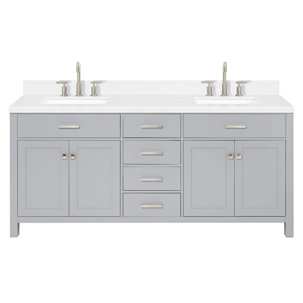Ariel H072DCQRVO Bristol 72" Free Standing Double Basin Vanity Set