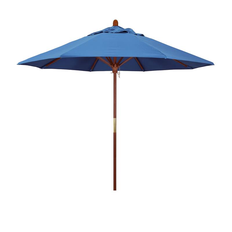 California Umbrella 9' Round Marenti Wood Frame Patio Umbrella with Pacifica Fabric, Base Not Included - Capri