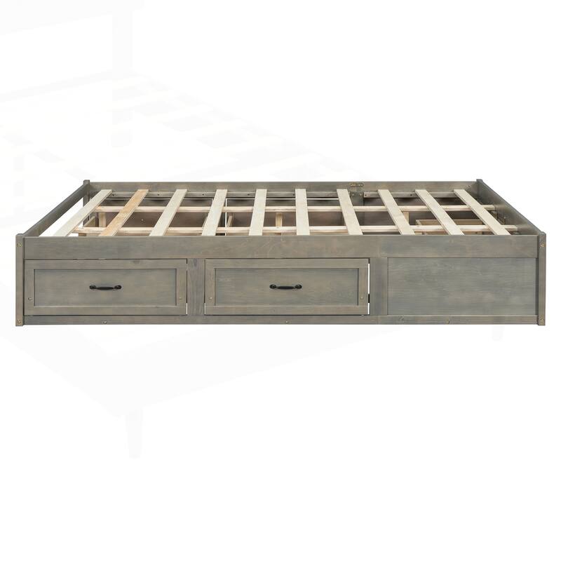 Sophisticated Platform Bed with Abundant Storage and Stylish Design