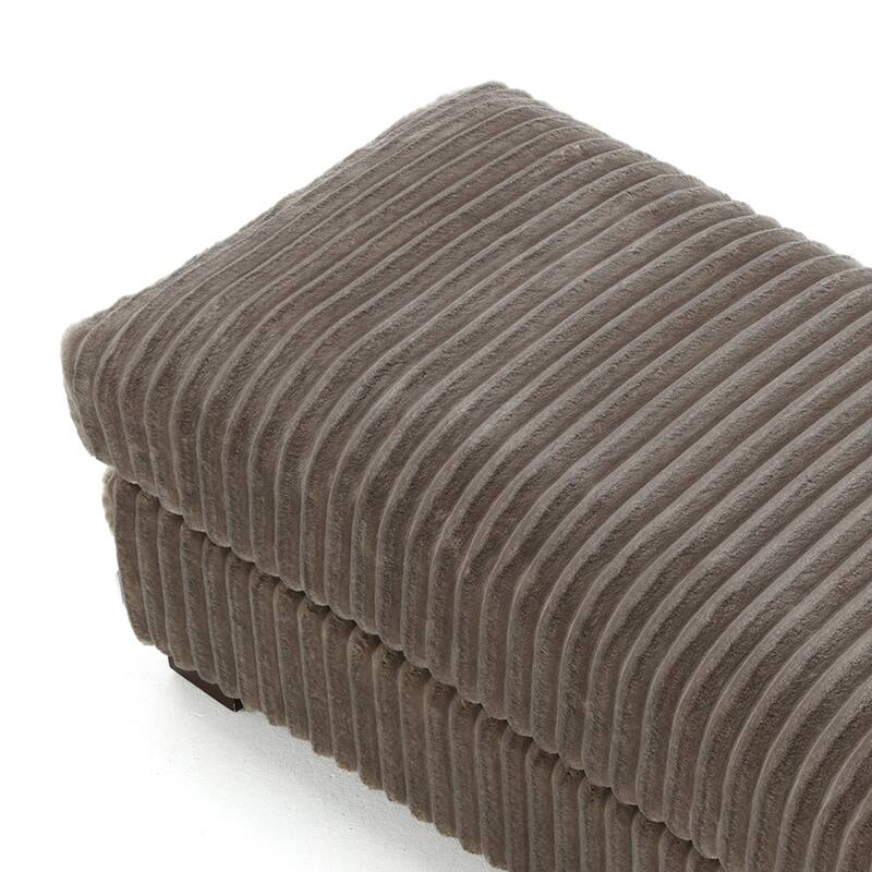 40" Oversized Plush Flannel Upholstered Ottoman Footstool Set of 2